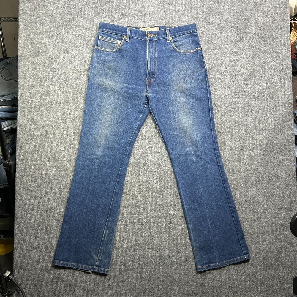 Levi's 517 Bootcut Jeans Men Blue Denim Mid Rise Pockets Classic Zip Fly - 34X31